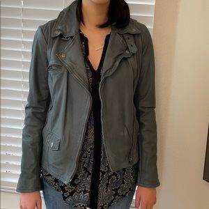 Dark Teal Lucky Brand Leather Jacket (XS)